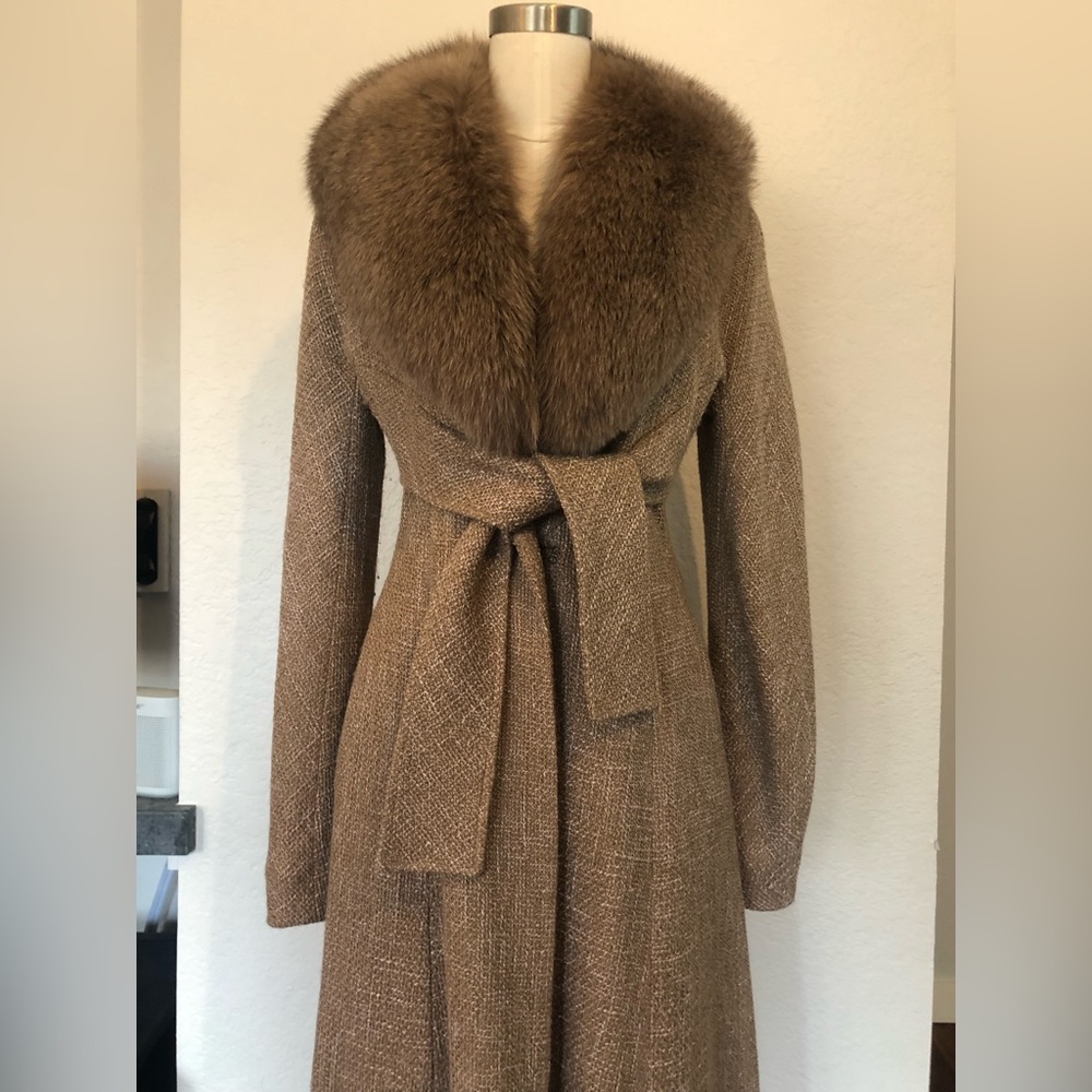 Vintage Anne Klein Coat with Real Fox Fur Collar